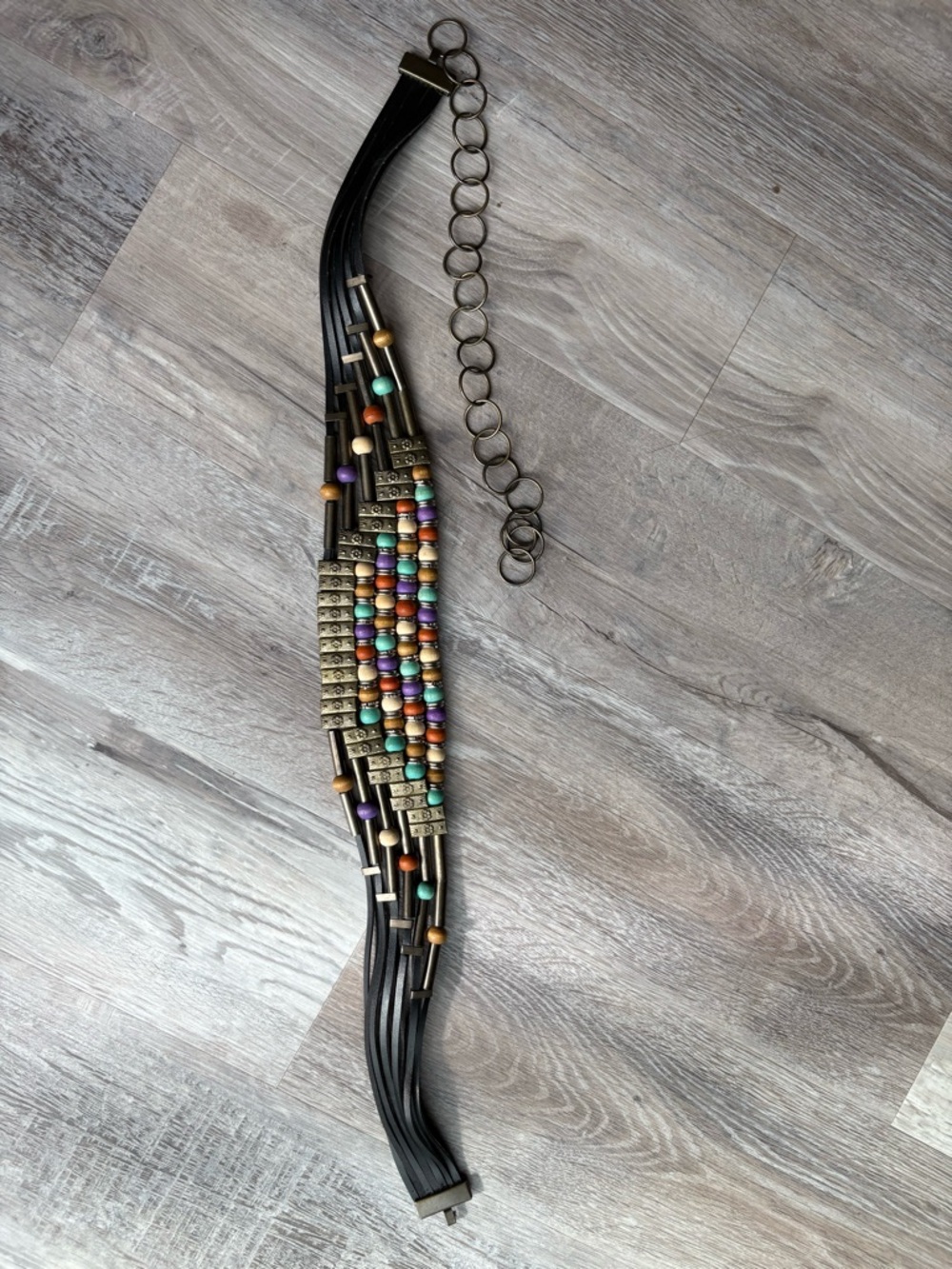 Leather and Beaded Belt - Picture 6 of 6